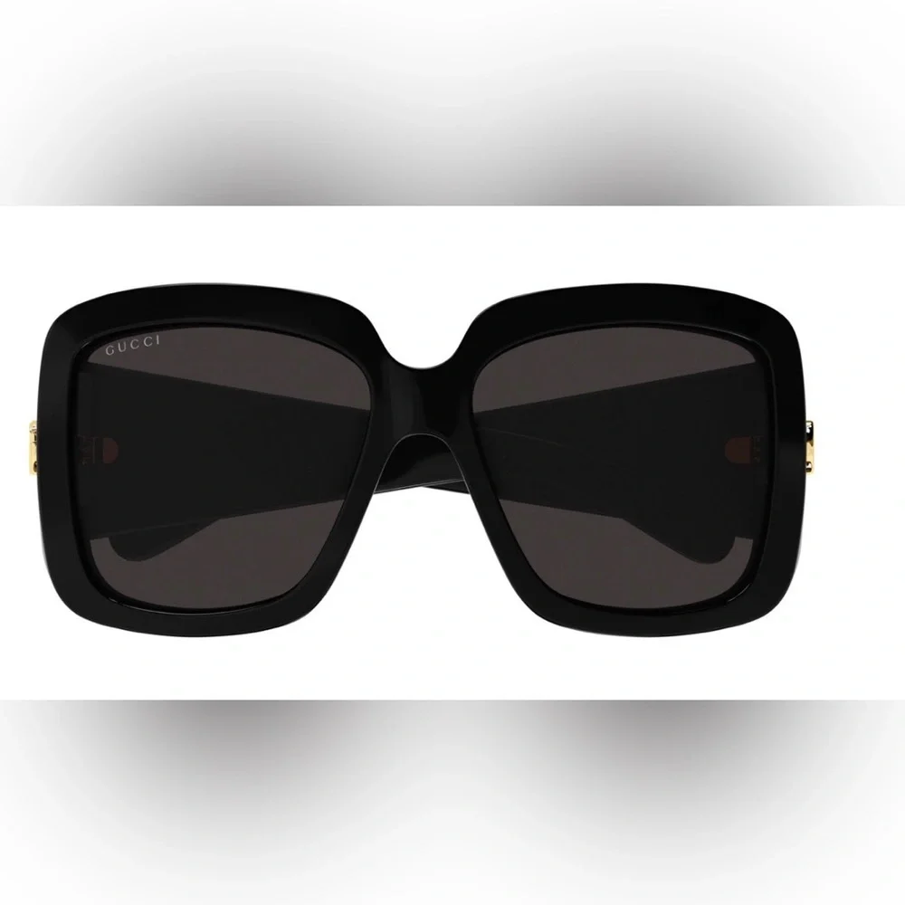 Gucci GG1402S Oversized Square Sunglasses Black Gold GG Logo + Plush Case Coa - Picture 3 of 9